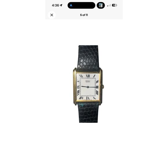 CCLASSIC SEIKO ROMAN NUMBER BLACK LEATHER STRAP LADIES WATCH * WORKING main image 10
